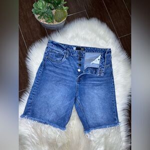 KUT “Margot” high rise long shorts Denim Cutoff Shorts sz 10